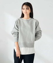 ラメ裏起毛タックスリーブスウェット