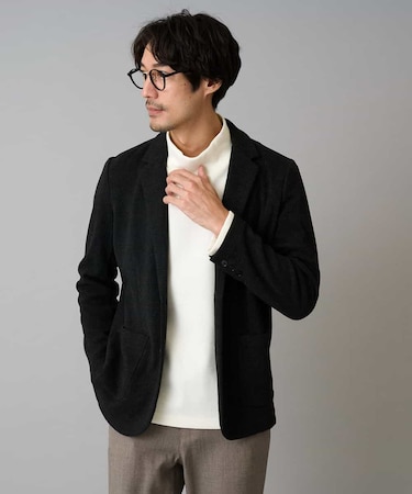 【イージーケア/ストレッチ】ダブルフェイスジャージースマートジャケット【洗濯機で洗える】〈ON/OFF SERIES〉