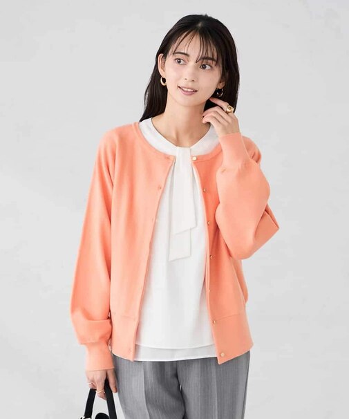 【2WAY】クルーネッククロップドカーディガン