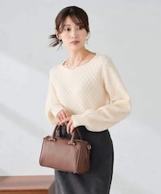 ダイヤ柄ニットプルオーバー