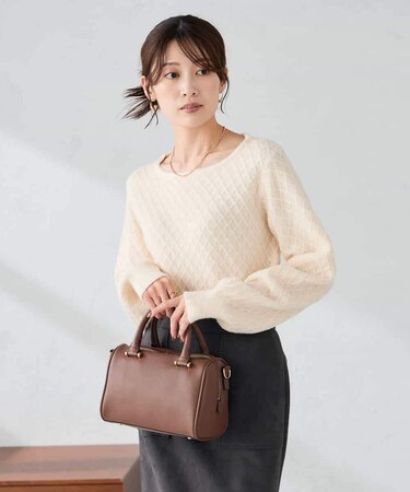 ダイヤ柄ニットプルオーバー