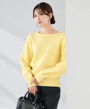 ダイヤ柄ニットプルオーバー