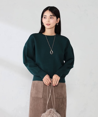 クロップドスウェットライクニット