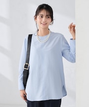 ノーカラーカフスブラウス