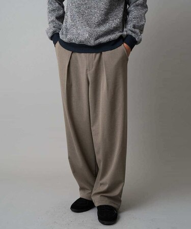 【イージーケア/洗濯機で洗える】裏微起毛ストレッチオーバーパンツ