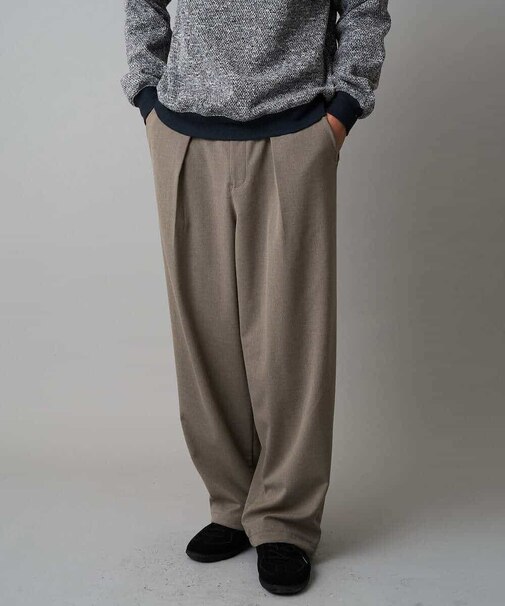 【イージーケア/洗濯機で洗える】裏微起毛ストレッチオーバーパンツ