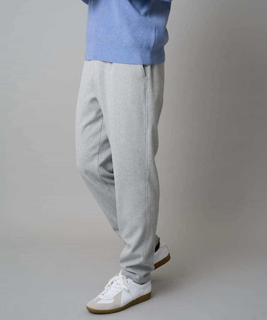 【イージーケア/毛玉になりにくい】メランジツイルストレッチセミルーズパンツ【洗濯機で洗える/ストレッチ】