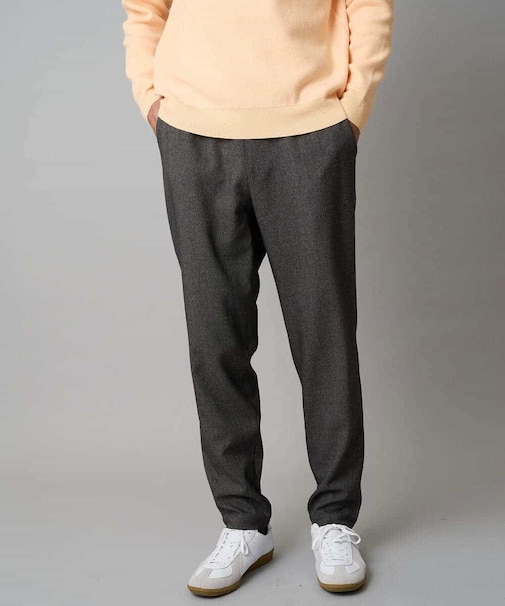 【イージーケア/毛玉になりにくい】メランジツイルストレッチセミルーズパンツ【洗濯機で洗える/ストレッチ】