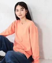 サイドリブVネックニット