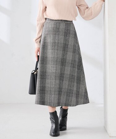 【雑誌InRed(宝島社)1月・2月合併号掲載】チェック柄フレアスカート
