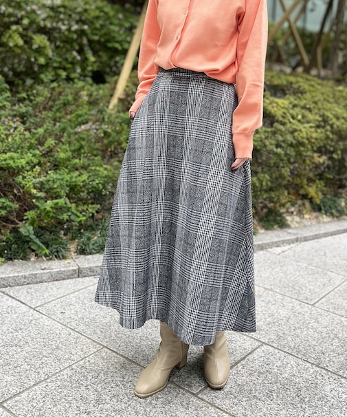 【雑誌InRed(宝島社)1月・2月合併号掲載】チェック柄フレアスカート