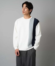 【イージーケア/洗濯機で洗える】フクレジャカード縦切替プルオーバー