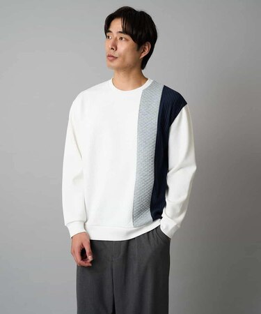 【イージーケア/洗濯機で洗える】フクレジャカード縦切替プルオーバー