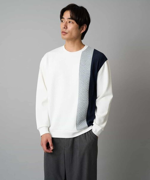 【イージーケア/洗濯機で洗える】フクレジャカード縦切替プルオーバー