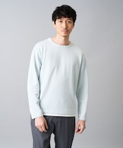 【イージーケア/洗濯機で洗える】畔裏起毛フェイクレイヤードカットソー