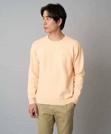 【洗濯機で洗える】ジャカードクルーネックニット