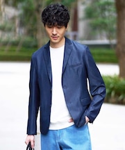 【イージーケア/接触冷感】デニムライクストレッチスマートジャケット