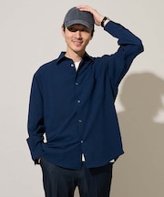 【イージーケア/洗濯機で洗える/速乾/毛玉になりにくい/ストレッチ】リライトワイドシルエットシャツ