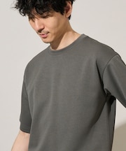 【イージーケア/洗濯機で洗える/接触冷感】フォーマルジャカードセミワイドシルエットカットソー