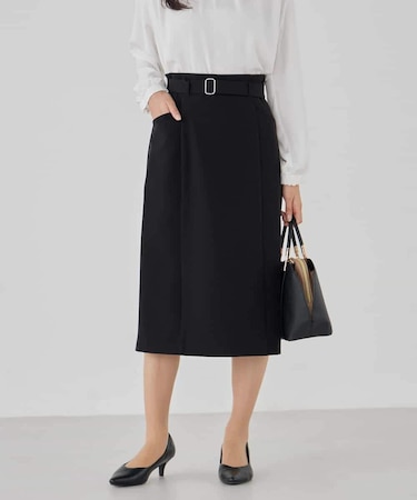 【洗える/ストレッチ/セットアップ対応】ダブルクロスタイトスカート