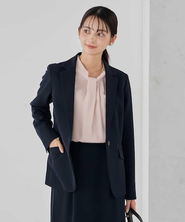 【洗える/ストレッチ/セットアップ対応】ダブルクロステーラードジャケット