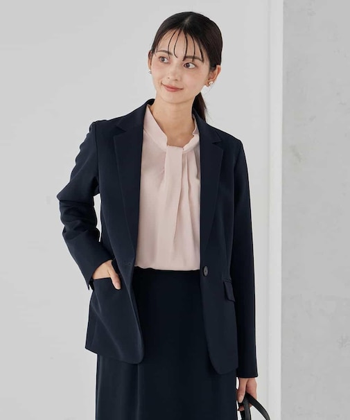 【洗える/ストレッチ/セットアップ対応】ダブルクロステーラードジャケット