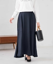 サテンマーメイドフレアスカート