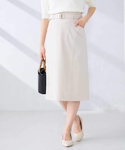 【洗える/UVカット】リネンライクストレッチタイトスカート