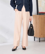 ［支持率NO.1/イージーケア/ストレッチ］スッキリ見えワイドパンツ