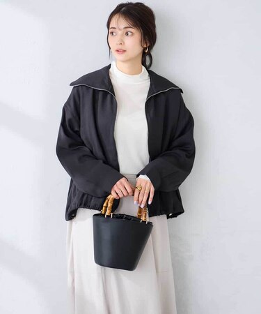 スタンドカラーセミシアーブルゾン