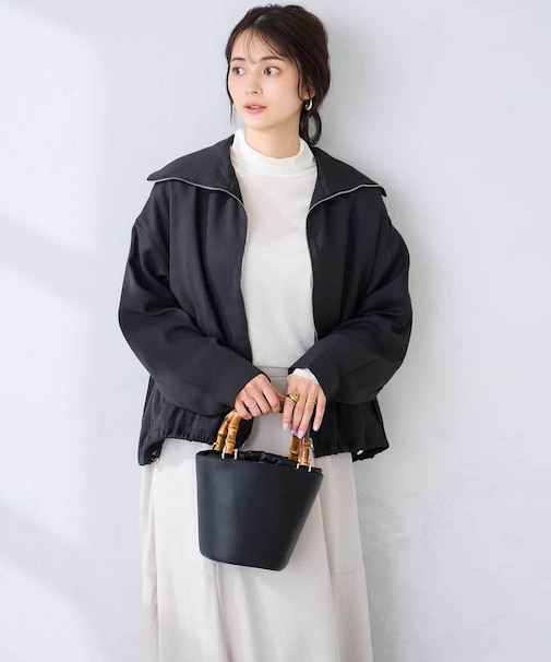 スタンドカラーセミシアーブルゾン