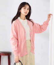 スウェットライクVネックカーディガン