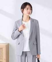 【洗える/UVカット】リネンライクストレッチテーラードジャケット