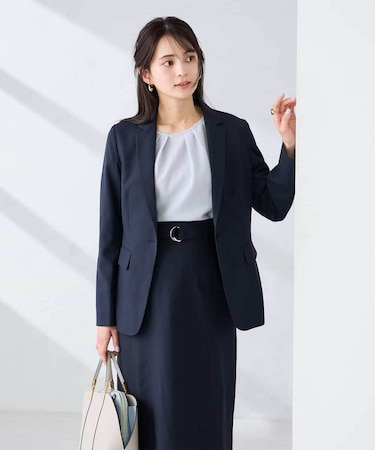 【洗える/UVカット】リネンライクストレッチテーラードジャケット