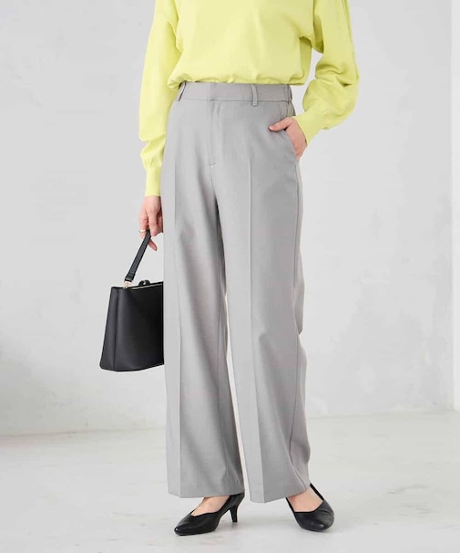 ［支持率NO.1/イージーケア/ストレッチ］スッキリ見えストレートパンツ