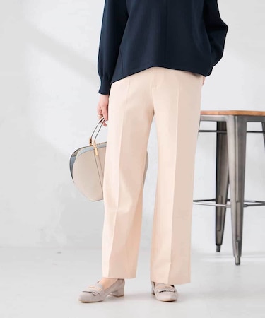 ［支持率NO.1/イージーケア/ストレッチ］スッキリ見えストレートパンツ