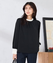 2WAYスタンドネックブラウス