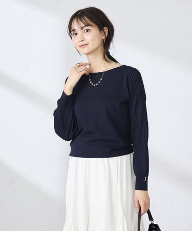 プリーツスリーブニット