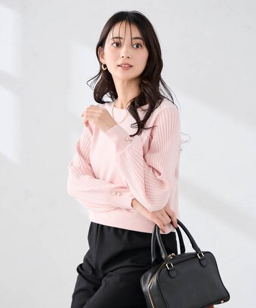 プリーツスリーブニット