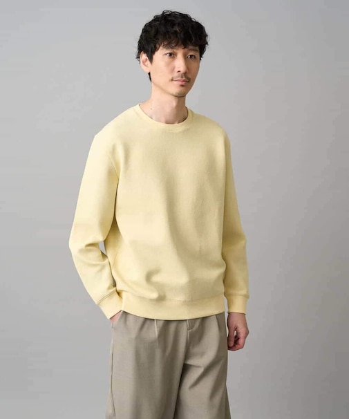 【イージーケア/洗濯機で洗える/毛玉になりにくい/ストレッチ】サッカーダンボールプルオーバー