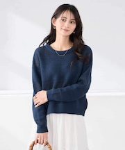 メッシュボーダーニット