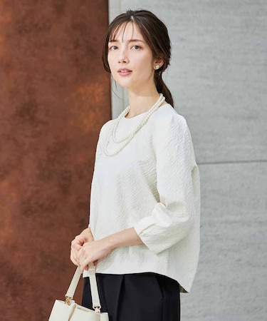 ジャガードコクーンブラウス