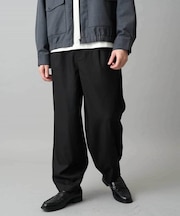 【イージーケア/洗濯機で洗える/毛玉になりにくい/ストレッチ】メランジツイルイージーバルーンパンツ