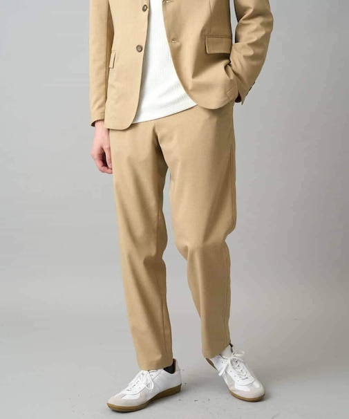 【イージーケア/洗濯機で洗える/毛玉になりにくい/ストレッチ】アムンゼンストレッチセミルーズパンツ