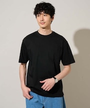究極の無地Ｔシャツ【洗濯機で洗える/接触冷感/UVカット/毛玉になりにくい】シルケットスムースワイドシルエットカットソー