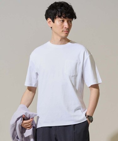 究極の無地Ｔシャツ【洗濯機で洗える/接触冷感/UVカット/毛玉になりにくい】シルケットスムースワイドシルエットカットソー