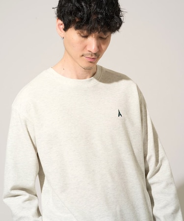 【イージーケア/洗濯機で洗える/毛玉になりにくい】アゼダブルフェイス1ポイント刺繍カットソー