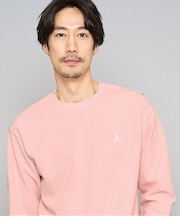 【イージーケア/洗濯機で洗える/毛玉になりにくい】アゼダブルフェイス1ポイント刺繍カットソー