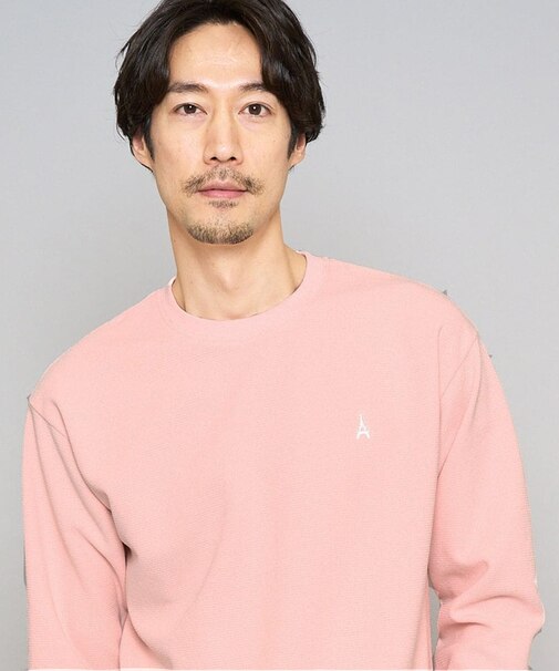 【イージーケア/洗濯機で洗える/毛玉になりにくい】アゼダブルフェイス1ポイント刺繍カットソー