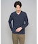 【スマート/イージーケア/洗濯機で洗える/毛玉になりにくい】アゼダブルフェイスVネックスマートTシャツ